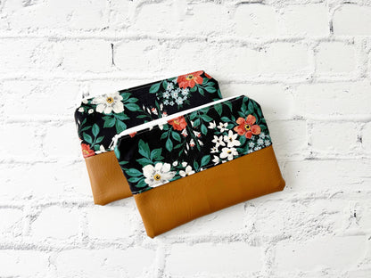 Cosmetic bag, Flat Make up bag, Zipper Pouch