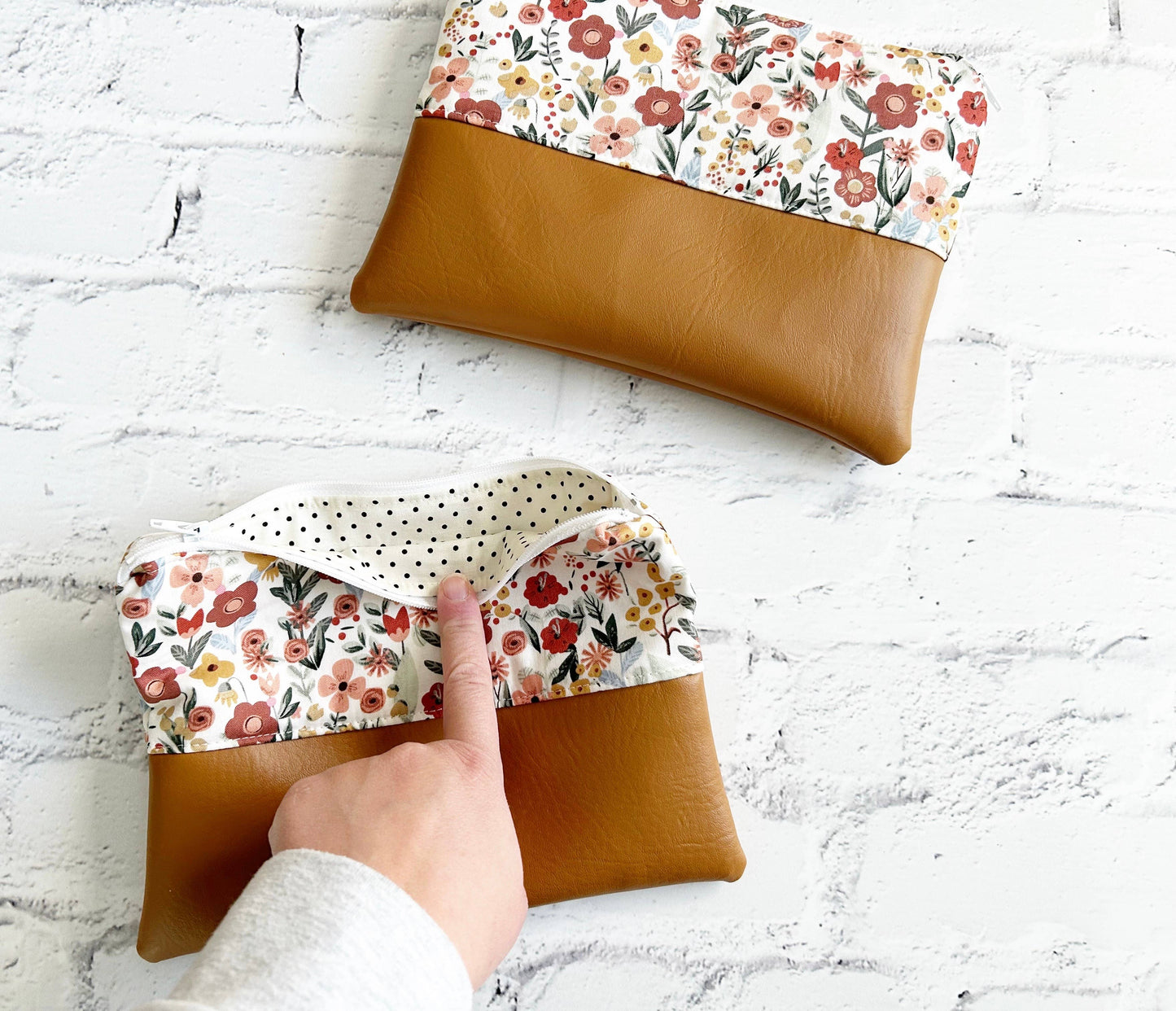 Cosmetic bag, Flat Make up bag, Zipper Pouch
