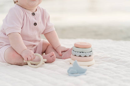 Classic Silicone Stacking Teething Ring Toy 
