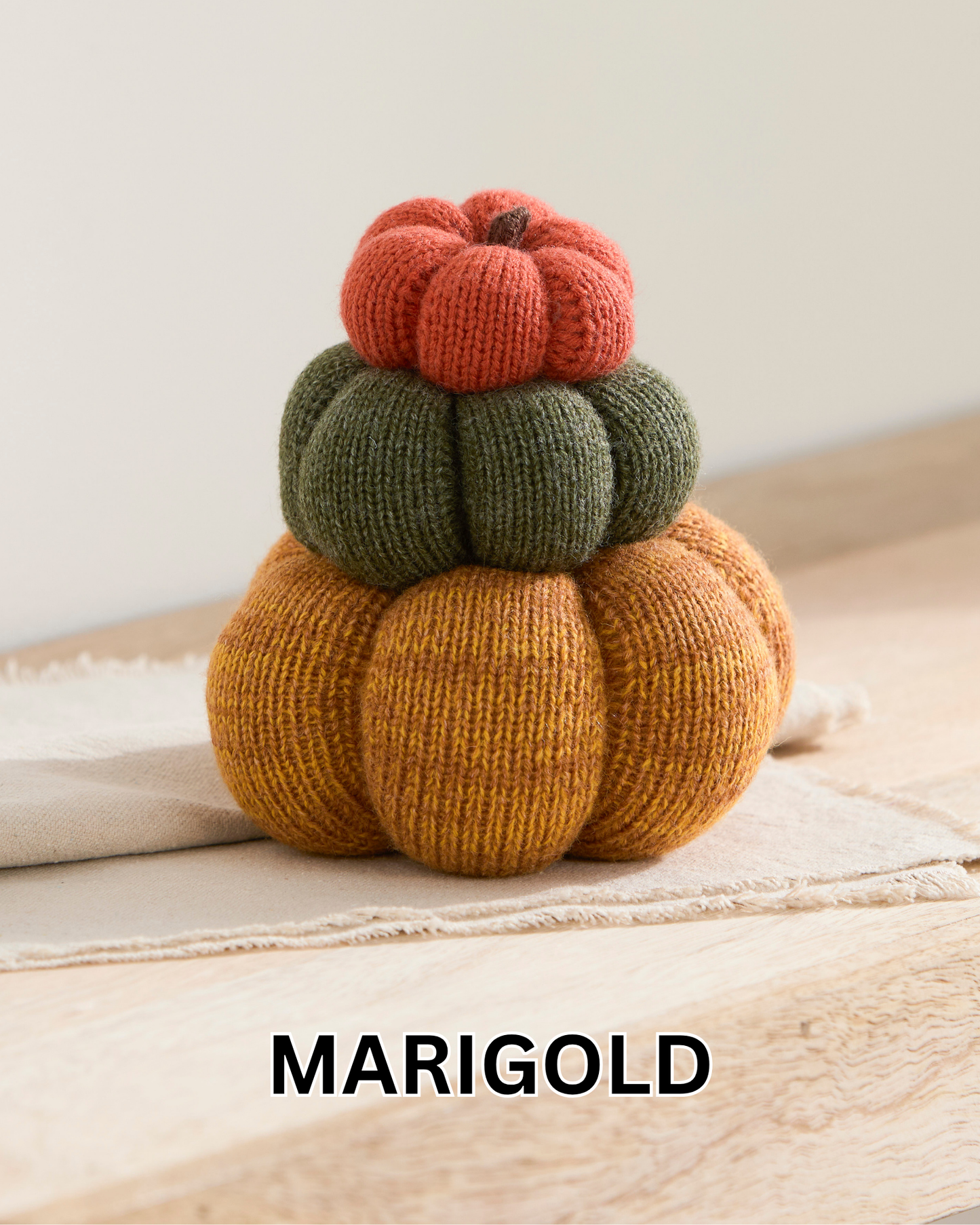 Stacked set of 3 Cozy Knit Pumpkins, Fall Home décor