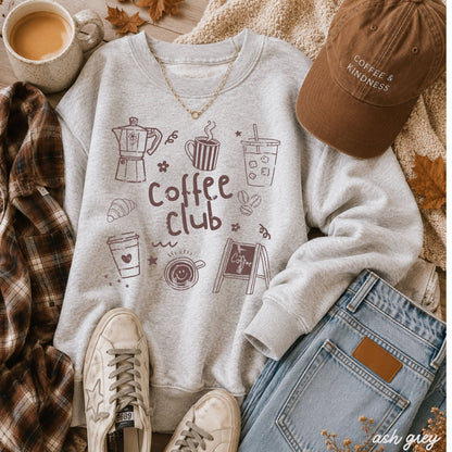 Coffee Club Doodle Sweatshirt *10 Colors (S-3X)