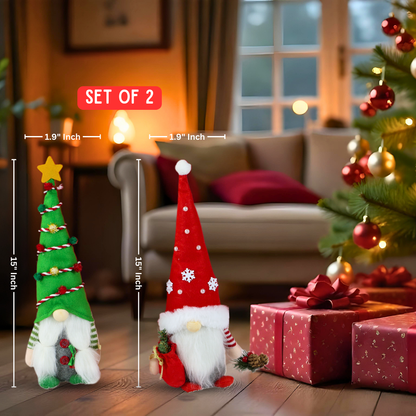 SINT Christmas Gnome Handmade Scandinavian Tomte Set of 2 for Home Decorations