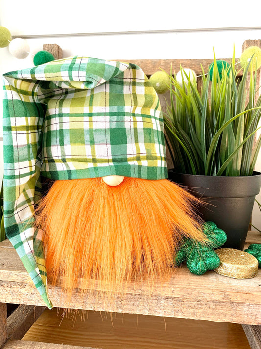 Slouchy St. Patrick’s Plaid Red Gnome, Boy Or Girl