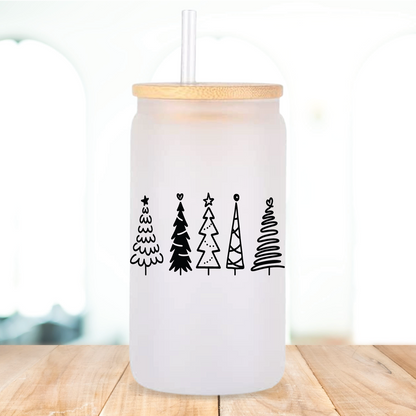 Christmas Trees Beer Can shaped glass