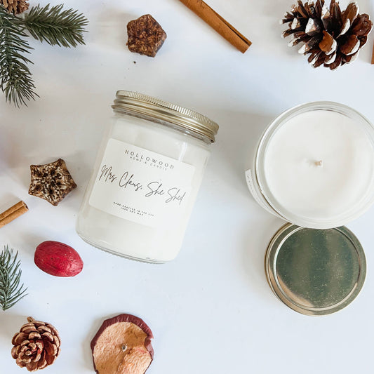 MRS. CLAUS', SHE SHED |HOLIDAY CANDLE | 100% SOY WAX | 13 OZ