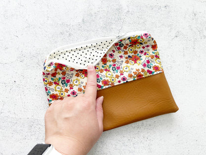 Cosmetic bag, Flat Make up bag, Zipper Pouch
