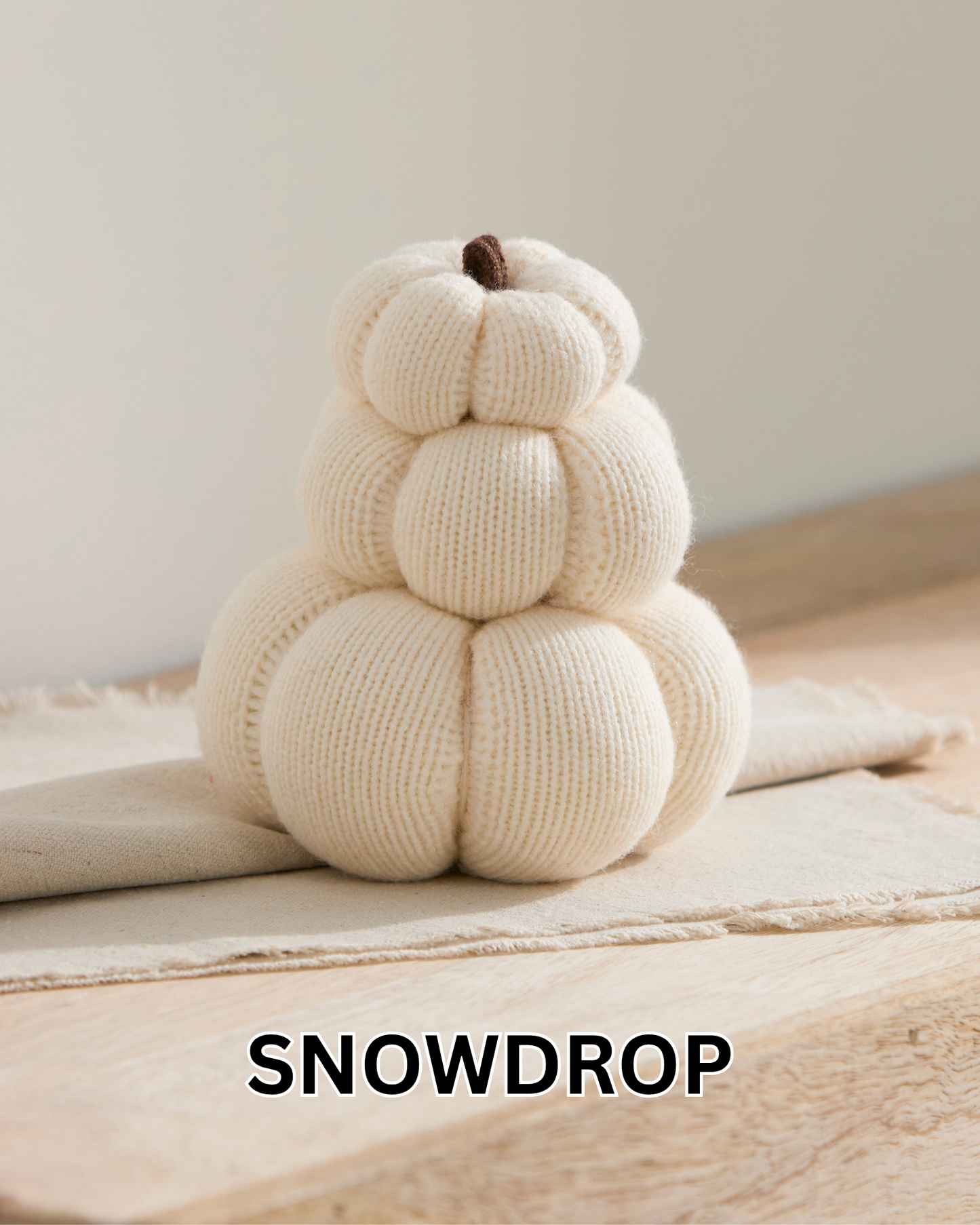 Stacked set of 3 Cozy Knit Pumpkins, Fall Home décor