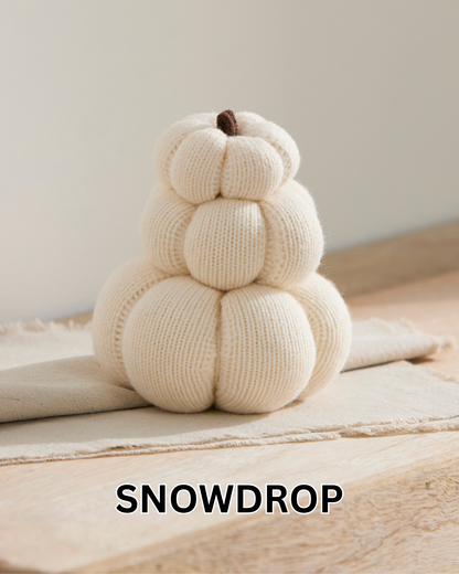 Stacked set of 3 Cozy Knit Pumpkins, Fall Home décor