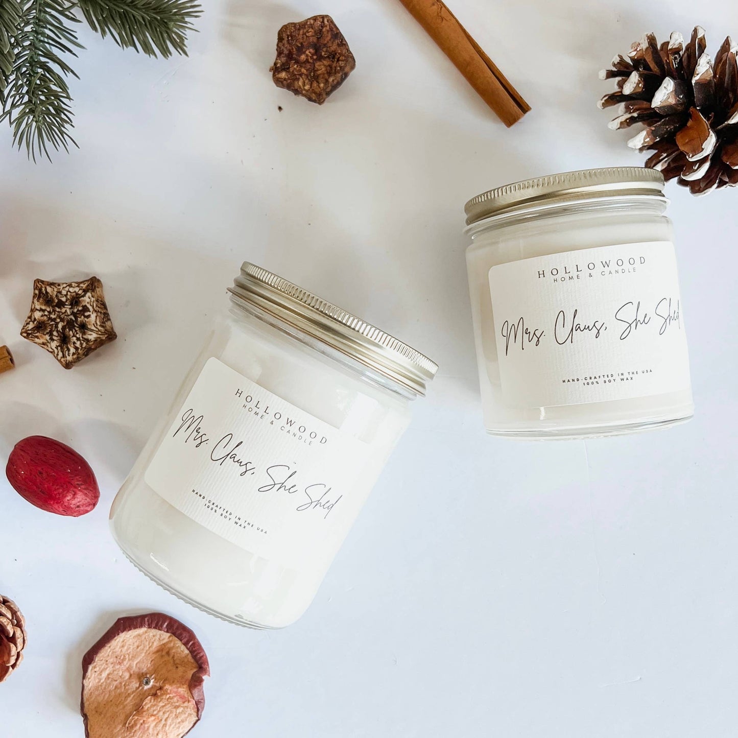 MRS. CLAUS', SHE SHED |HOLIDAY CANDLE | 100% SOY WAX | 13 OZ