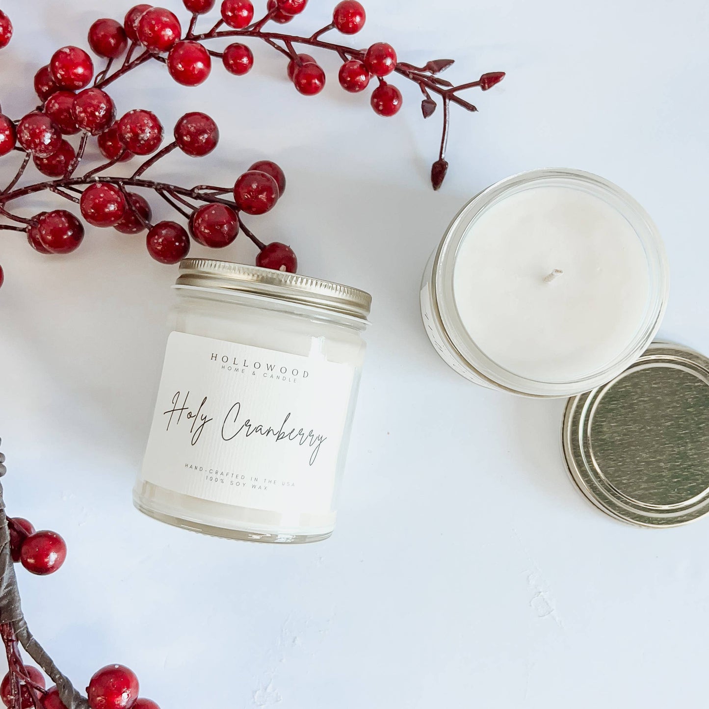 HOLY CRANBERRY |HOLIDAY CANDLE | 100% SOY WAX | 8 OZ