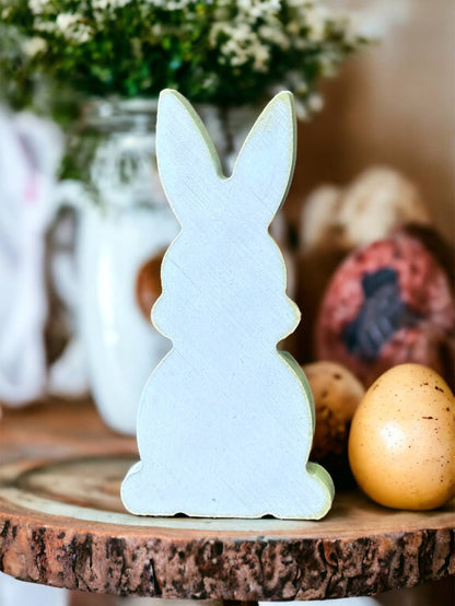 Primitive Rustic Wood Bunny Shelf Sitter - Style Four