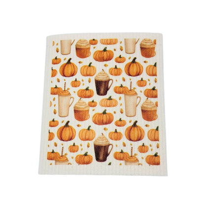 Pumpkin Spice Latte Swedish Dishcloths