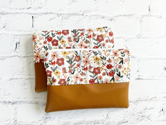 Cosmetic bag, Flat Make up bag, Zipper Pouch