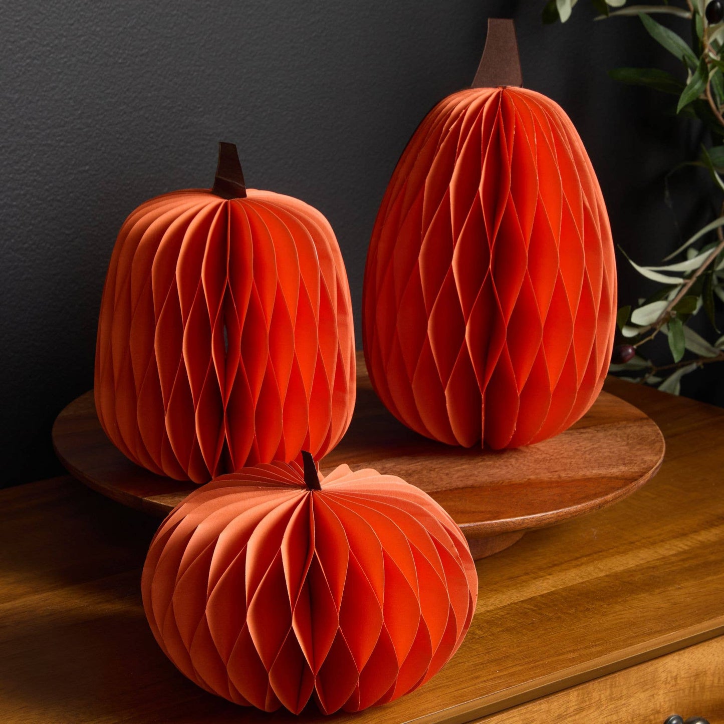 Honeycomb Pumpkin Autumn Shelf Sitter, Halloween Table