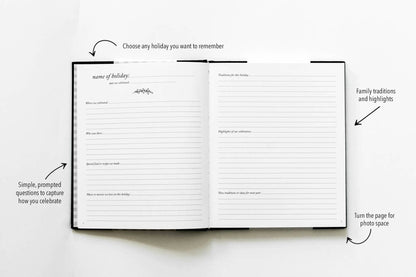 Holiday Memory Book & Family Keepsake | Memory Scrapbook