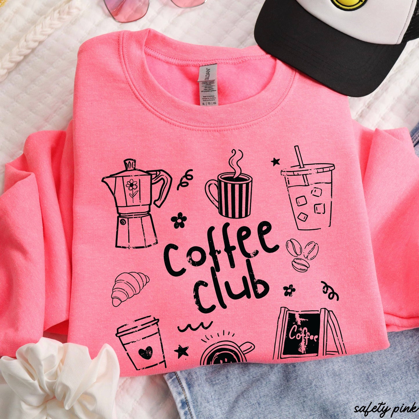 Coffee Club Doodle Sweatshirt *10 Colors (S-3X)
