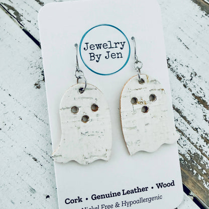 Ghost Earrings: White Cork