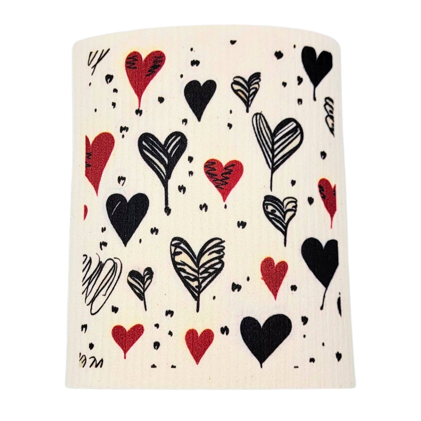 Valentines Day Heart Doodle Swedish Dishclothes