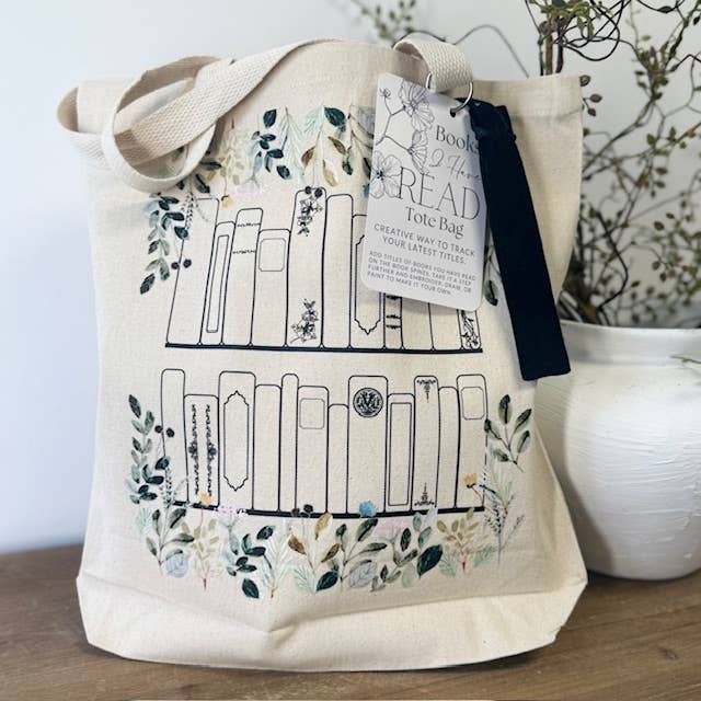 Book Tote Bag Reading Tracker, Book Related Gift