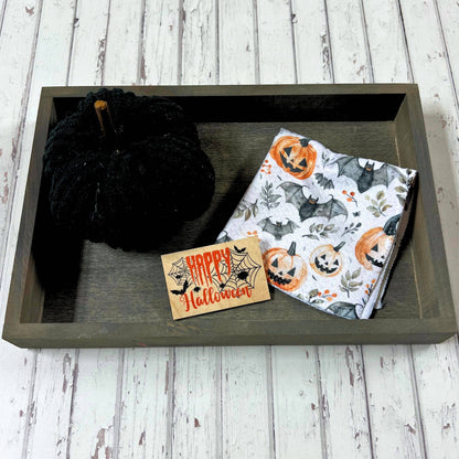 Halloween Bat and Pumpkin Driftless Waffle Washcloths