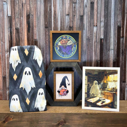 Ghost doing the Dishes Swedish Dishcloth - Halloween Decor