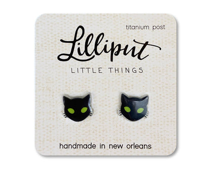 Spooky Black Cat Earrings // Witchy Halloween