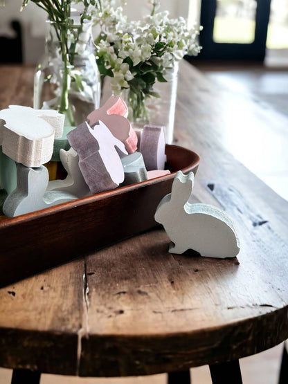 Primitive/Rustic MINI Wood Bunny Bowl Fillers - set of 3