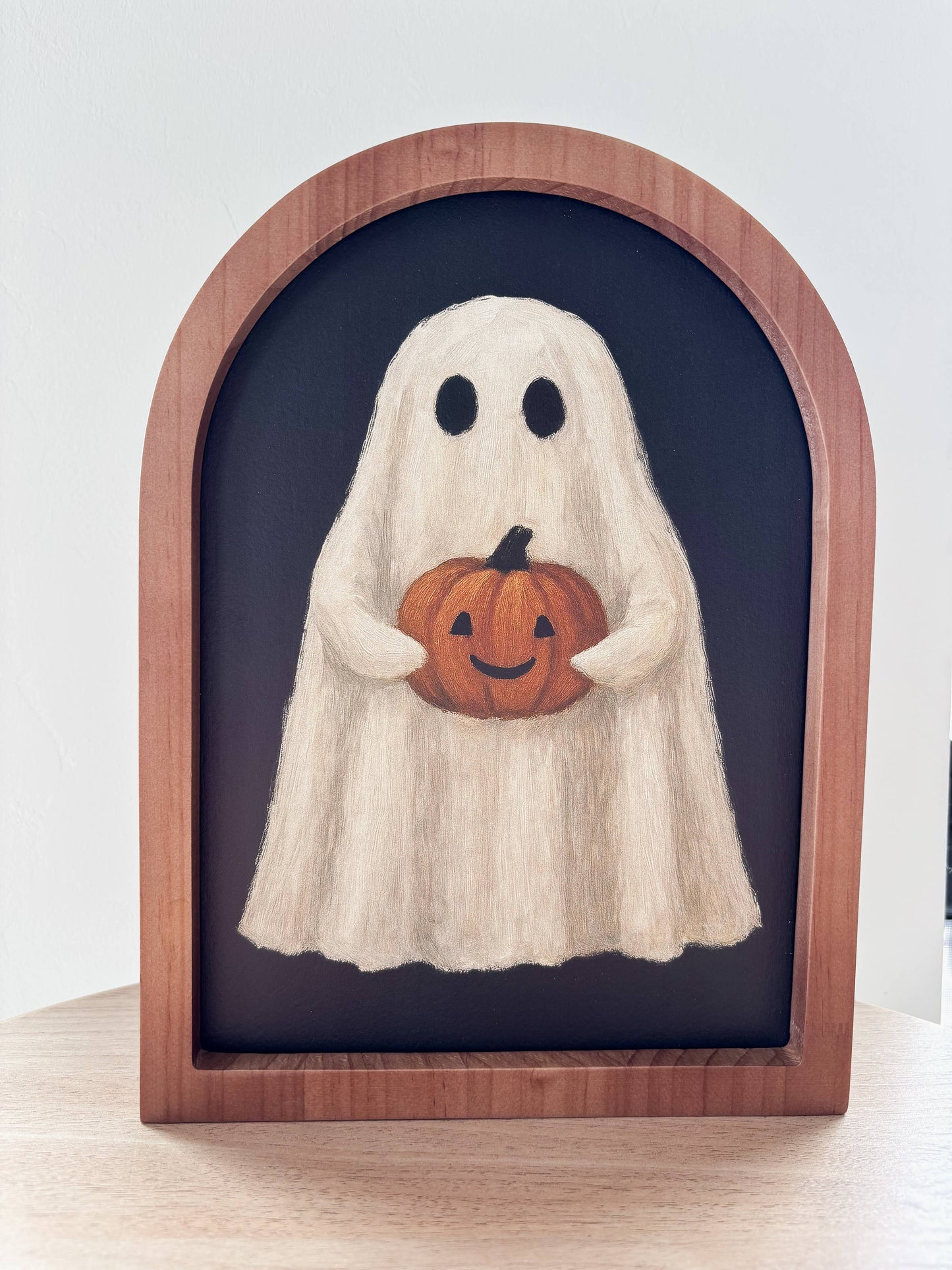 Ghost with Jack O Lantern, Framed Arch | Halloween Decor