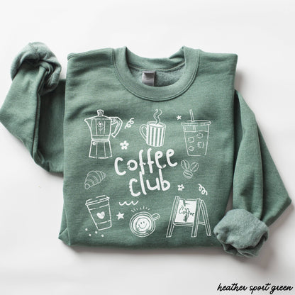 Coffee Club Doodle Sweatshirt *10 Colors (S-3X)