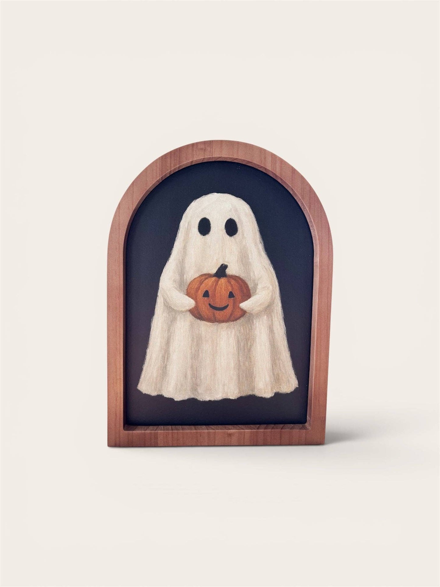 Ghost with Jack O Lantern, Framed Arch | Halloween Decor