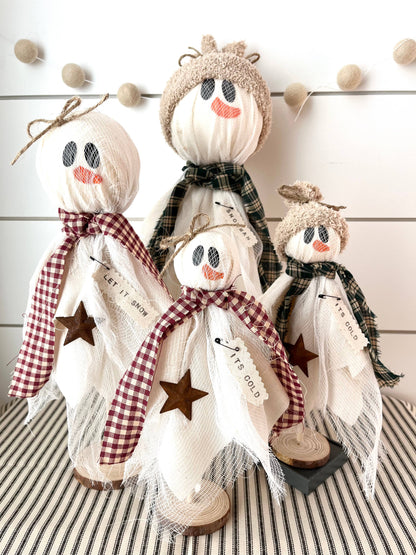 Rustic Primitive Christmas Winter Snowman Home Decor