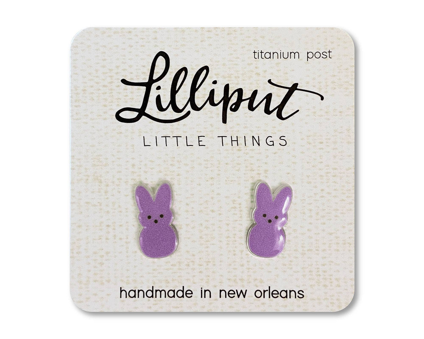 Marshmallow Easter Bunny Earrings // Easter Earrings
