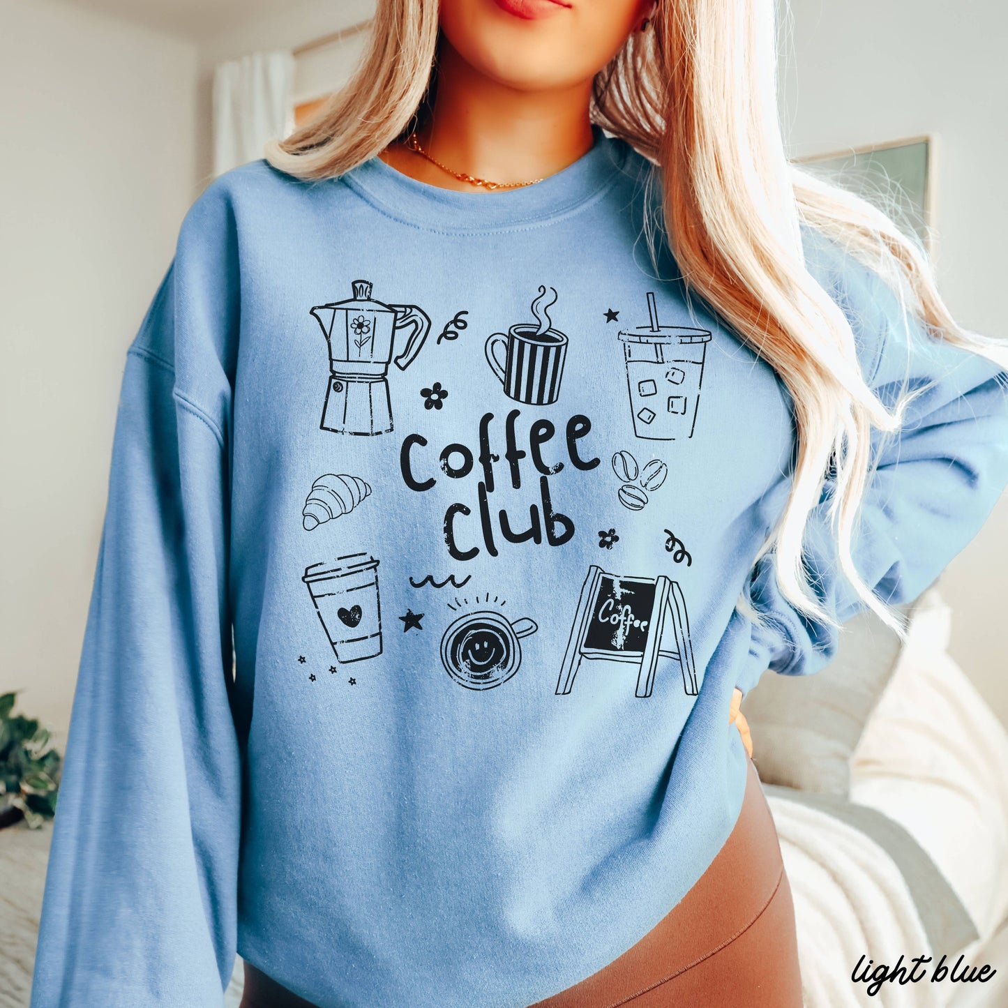 Coffee Club Doodle Sweatshirt *10 Colors (S-3X)
