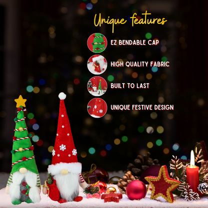 SINT Christmas Gnome Handmade Scandinavian Tomte Set of 2 for Home Decorations