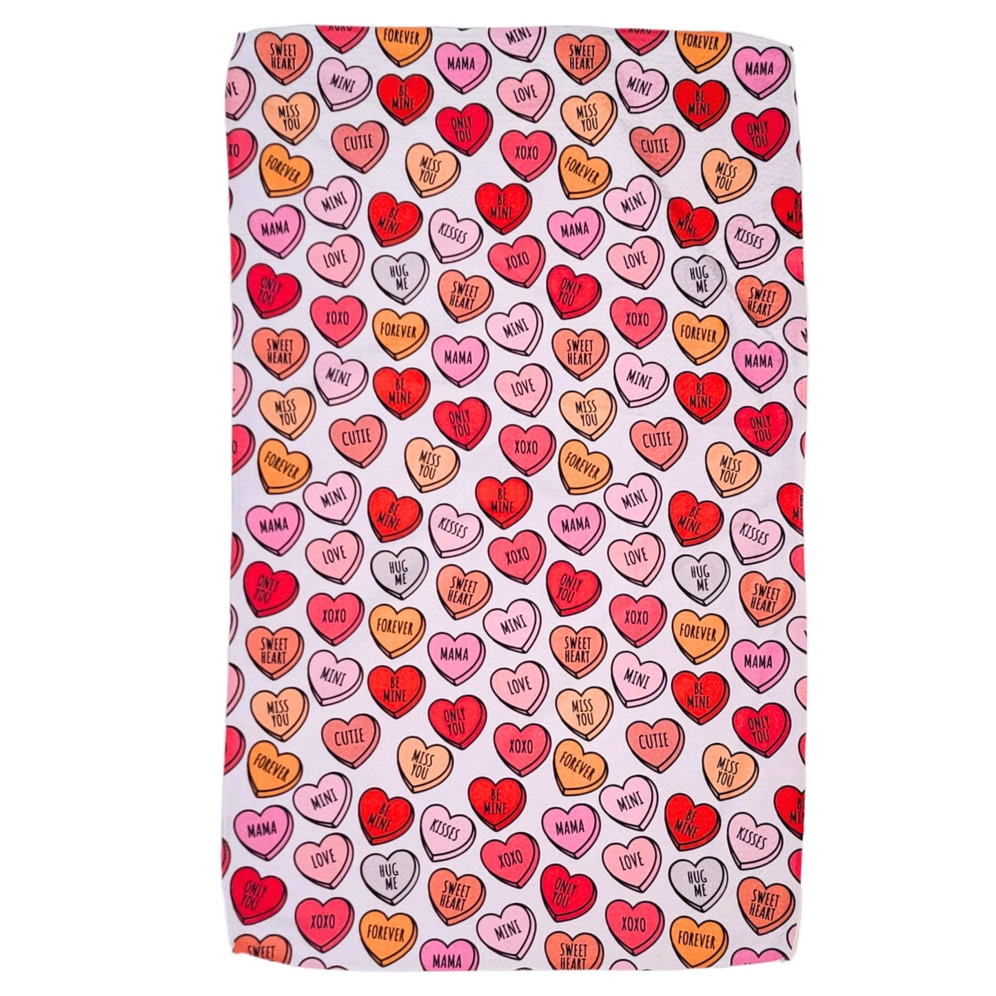 Valentines Be Mine Hearts Waffle Weave Towels - Home Decor