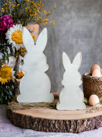 Primitive Rustic Wood Bunny Shelf Sitter - Style Four